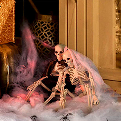 Halloween Plastic Skeleton Couple Props Wedding Veil Decor