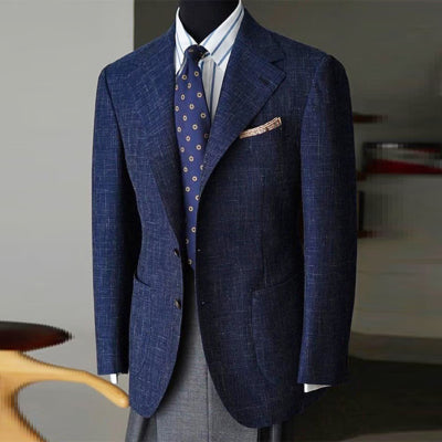 Lightweight classic men's blazer jacket - slim-fit, blended, for business casual events