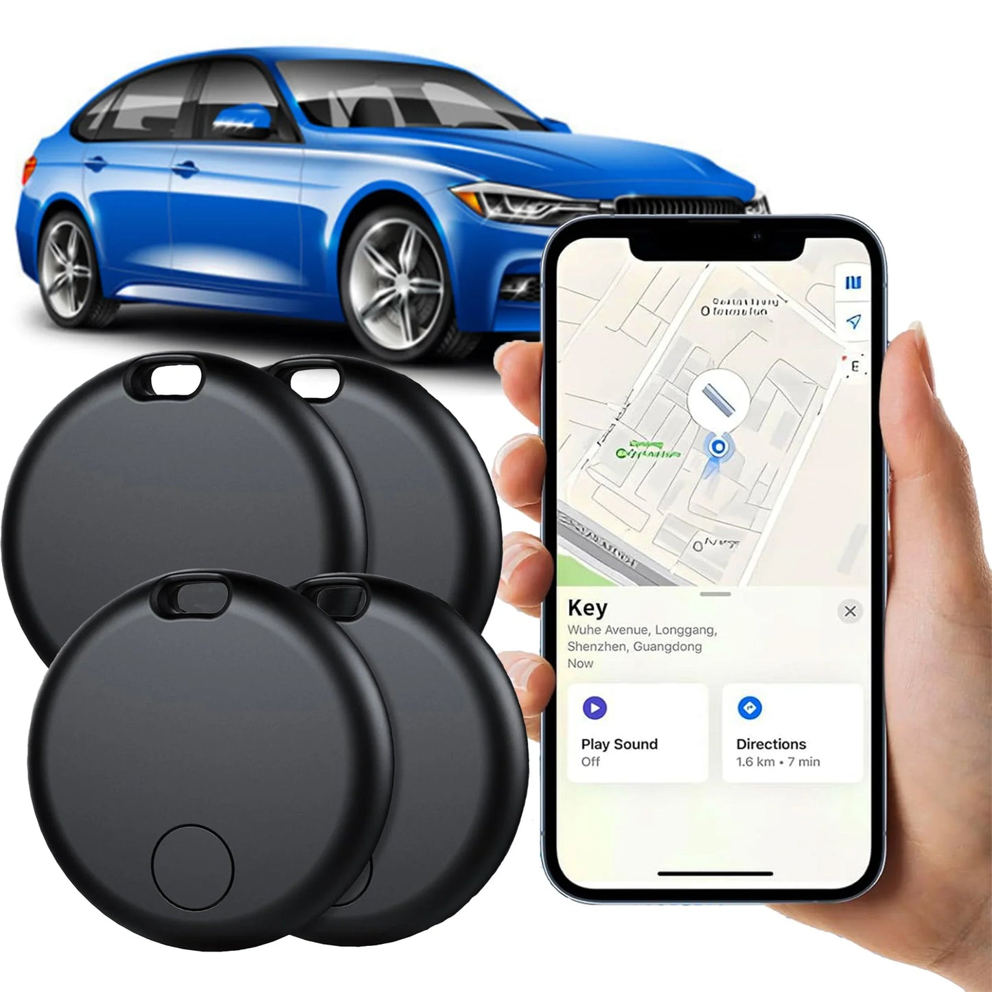 GPS Airtag Tracker Kompakt Iphone Android Ingen Abonnement