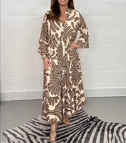 Variant image for Elegant Women's Summer Dress with Graceful Print, Loose Fit, and Knee-Length Design for Garden Parties and Beach Walks-21