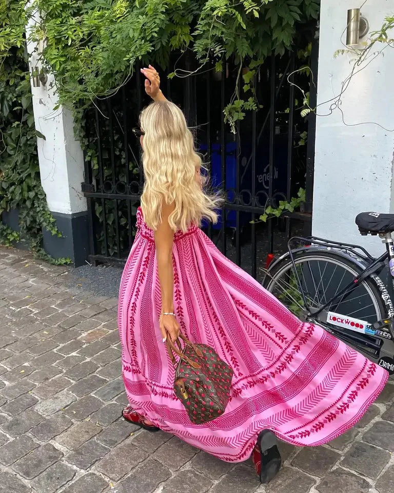 Elegant A-Line White Maxi Dress for Women with Romantic Details - Perfect for Summer Occasions-3