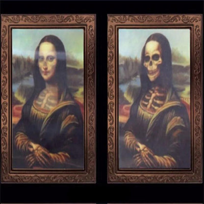 Spooky Ghost 3D Changing Face Moving Picture Frame - Halloween Wall Decor for Haunted Parties and Home Decoration