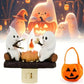 Ghostly Campfire Night Light - Flickering LED Halloween Decor for Spooky Ambiance in Bedrooms and Living Rooms