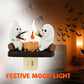 Ghostly Campfire Night Light - Flickering LED Halloween Decor for Spooky Ambiance in Bedrooms and Living Rooms