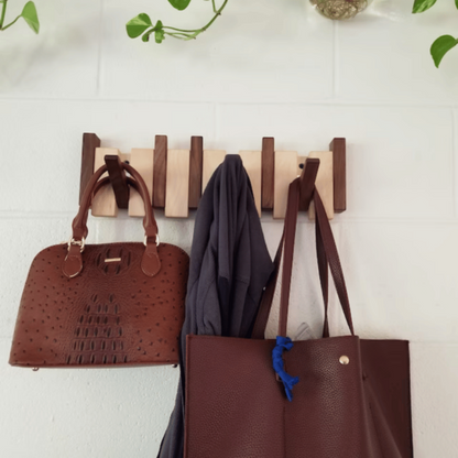 Wooden Coat Rack Wall Mount Handmade Entryway Organizer With Timeless Craft Fall 2025 Decor Trend Eco Friendly