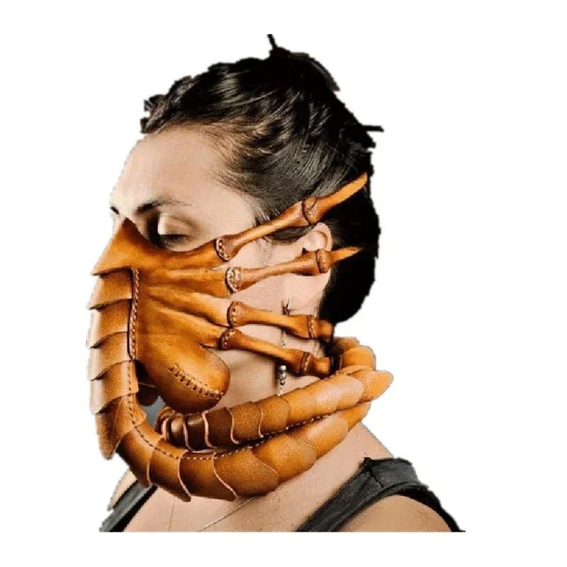 Realistic Half Face Alien Bug Mask - Halloween Costume Scorpion Prop for Cosplay Parties and Scary Events