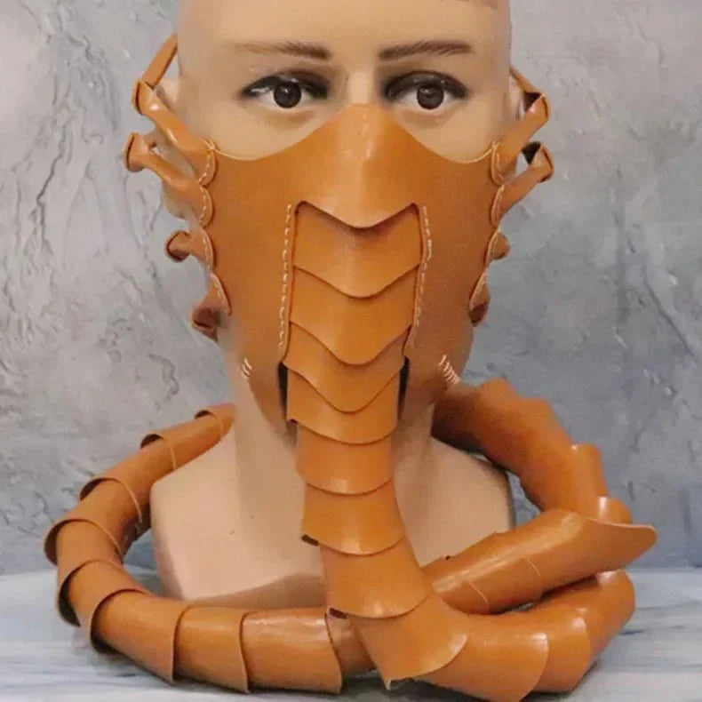 Realistic Half Face Alien Bug Mask - Halloween Costume Scorpion Prop for Cosplay Parties and Scary Events