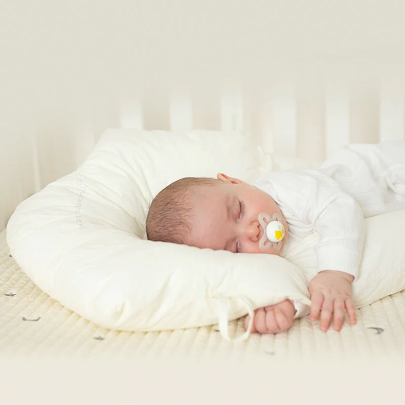 Organic Cotton U-Shape Baby Pillow - Soft & Safe Neck Support for Infants, Adjustable Hugbuddy Design for Cozy Sleep