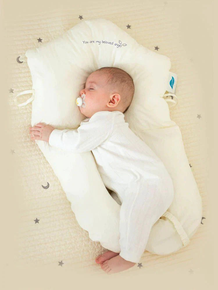 Organic Cotton U-Shape Baby Pillow - Soft & Safe Neck Support for Infants, Adjustable HugBuddy™ Design for Cozy Sleep