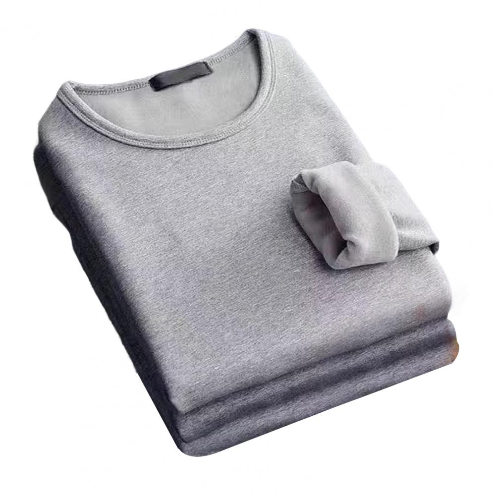 Thick Plush Thermal Long Sleeve Shirt Men's - Cozy Bottoming Layer for Cold Weather Comfort