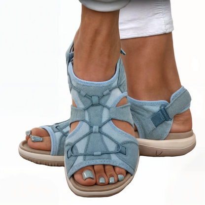 Comfortable Open Toe Sandals for Women with 3-Point Support and Shock Absorption, Ideal for Daily Wear and Pain Relief-2