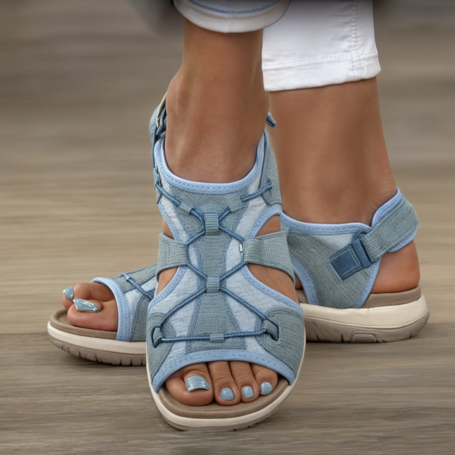 Comfortable Open Toe Sandals for Women with 3-Point Support and Shock Absorption, Ideal for Daily Wear and Pain Relief-1