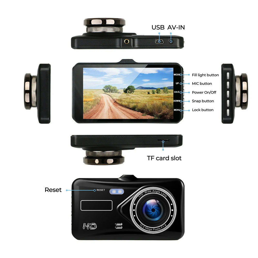 Dash Cam Dual UHD con Visione Notturna e Monitoraggio Parcheggio