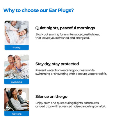 Noise Cancelling Silicone Earplugs Reusable Sleep Aid