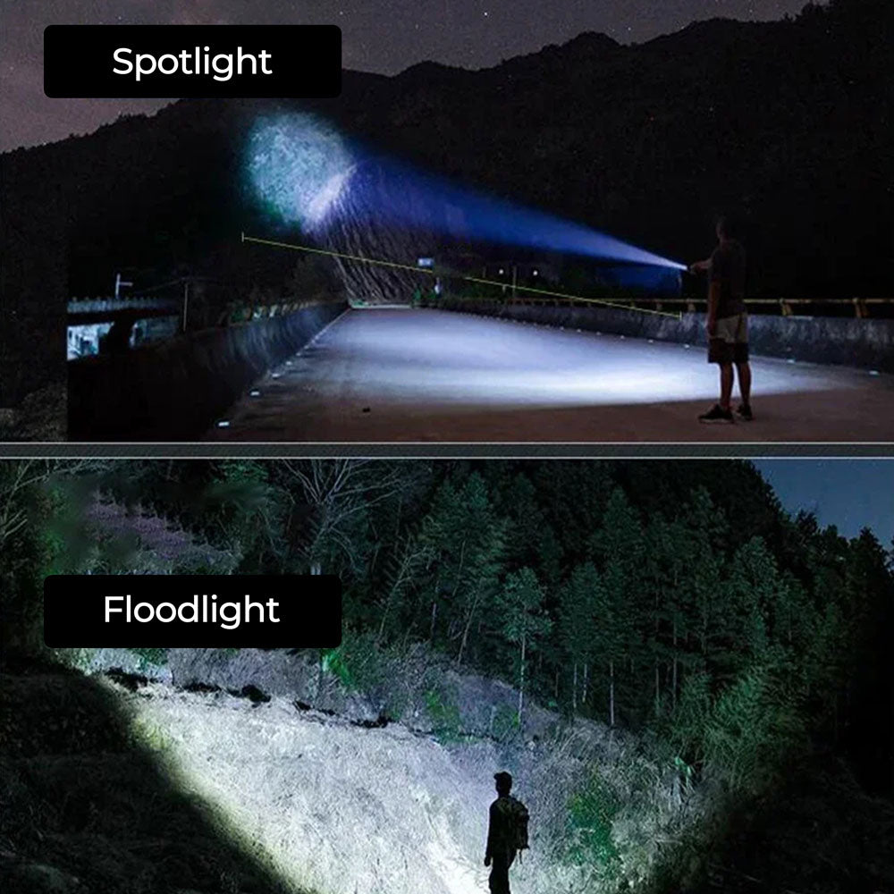 Lommelygte 100K lumen Genopladelig LED Vandtæt Camping