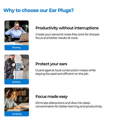 Noise Cancelling Silicone Earplugs Reusable Sleep Aid