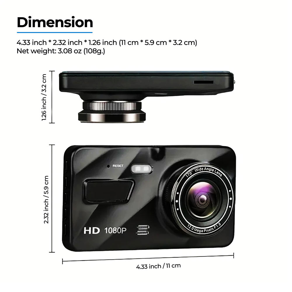 Dash Cam Dual UHD con Visione Notturna e Monitoraggio Parcheggio