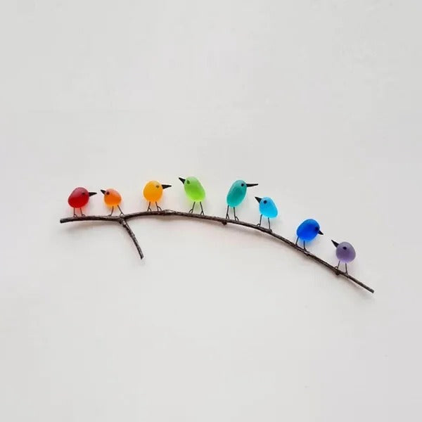Küsten-Dekor Wandkunst Meerglas Vögel Handgefertigt Umweltfreundliche Küstenvögel Wandskulptur Sommer 2025 Geschenk