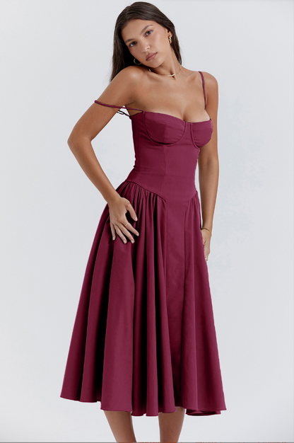 Variant image for Sleeveless Corset Midi Dress, Flattering Fit with Premium Fabric for Elegant Cocktail and Formal Occasions-33