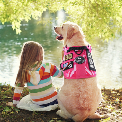 Tactical Dog Harness No-Pull With Front And Back D-Rings Quick-Release Buckles Top Handle Heavy-Duty Training