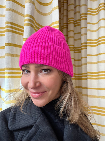 Warm Cozy Women’s Beanie - Folded Cuff, Ribbed Knit, Winter