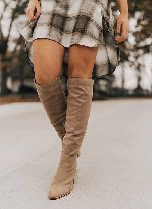 Supportive Women’s Knee Boots - Suede Slouchy, Everyday