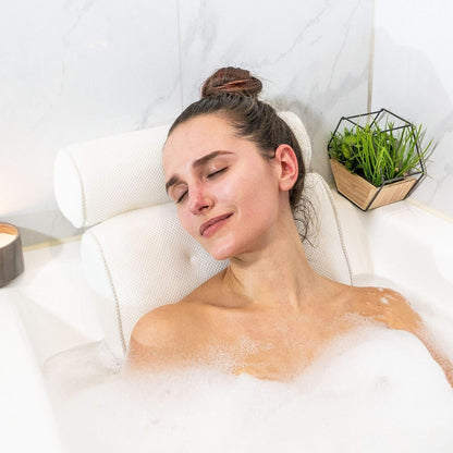 Bath Pillow - Ergonomic Neck Support for Relaxing Soaks, Easy Clean & Durable