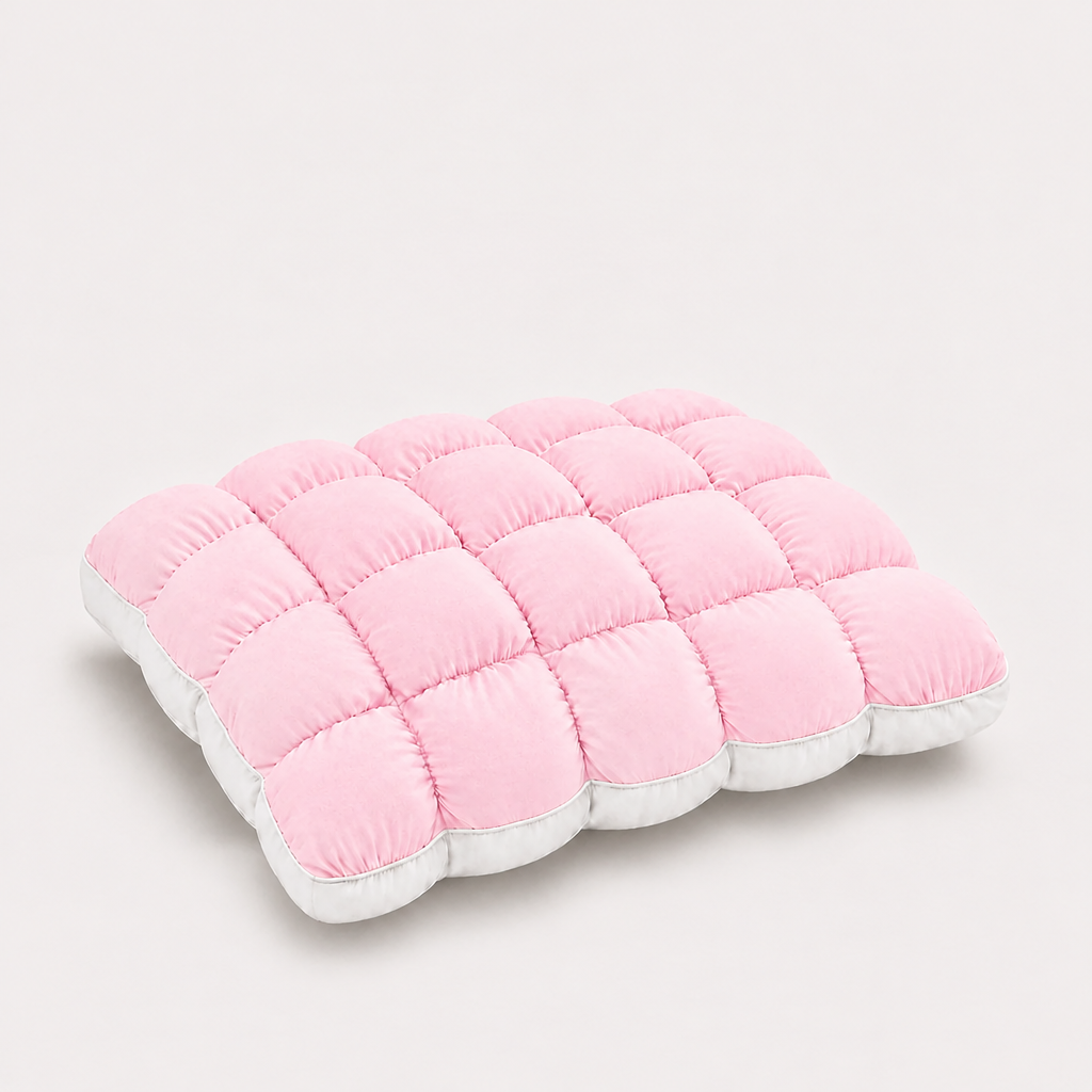 Bed Pillow with Pocket-Quilted Loft and Brushed Polyester Surface, Standard UK Pillowcase Fit