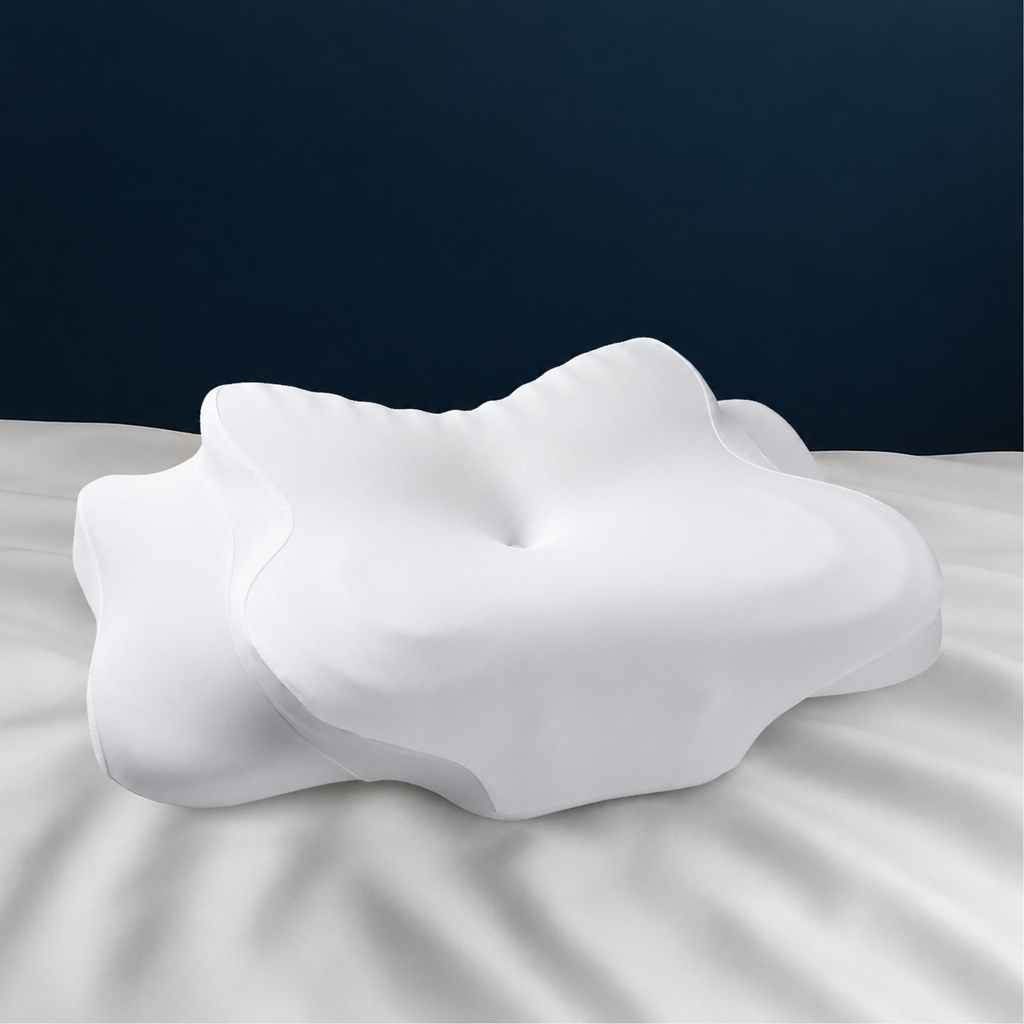 Contour Memory Foam Pillow with Center Recess and Breathable Cover for Back and Side Sleepers