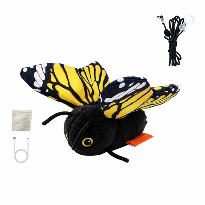Butterfly Cat Toy with Touch-Activated Flapping, USB Rechargeable for Indoor Play