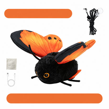 Butterfly Cat Toy with Touch-Activated Flapping, USB Rechargeable for Indoor Play