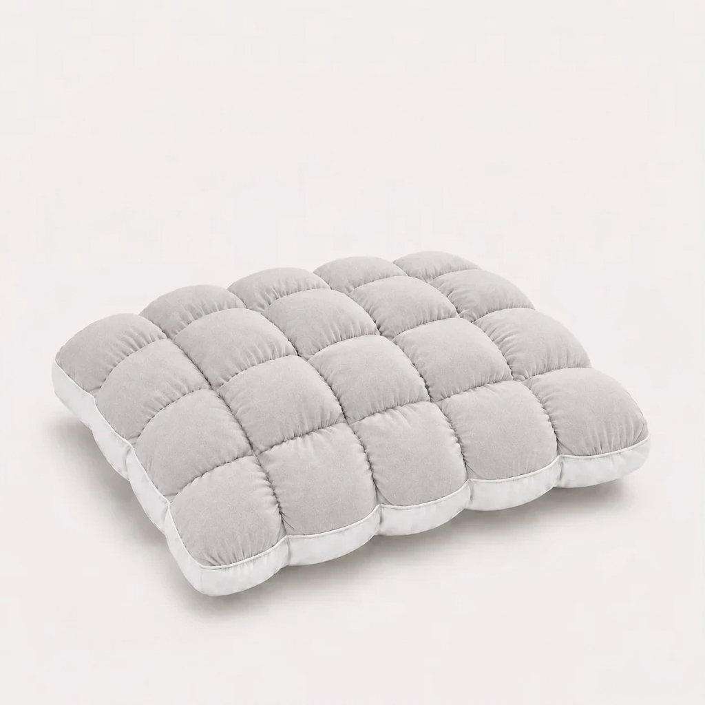 Bed Pillow with Pocket-Quilted Loft and Brushed Polyester Surface, Standard UK Pillowcase Fit