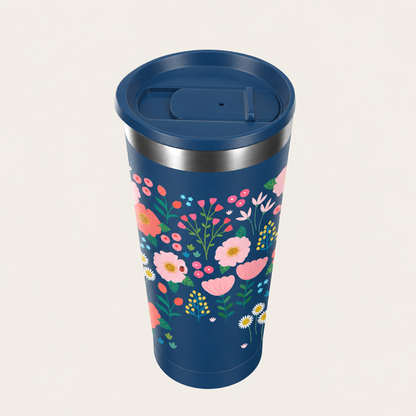 Insulated Travel Tumbler with Sip and Straw Lids, 500 mL SHO Calix for Hot and Cold Drinks