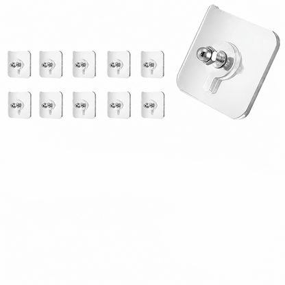 Self-Adhesive Wall Mounts With Threaded Studs for No-Drill Bathroom and Kitchen Mounting