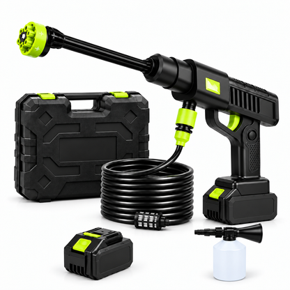 Cordless Pressure Washer with 5 m Hose, Foam Cannon Attachment and Carrying Case