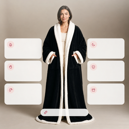 Wearable Heated Blanket with 6 Heat Settings, Hand Pockets and 4-Hour Auto Shut-Off