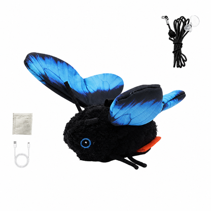 Butterfly Cat Toy with Touch-Activated Flapping, USB Rechargeable for Indoor Play