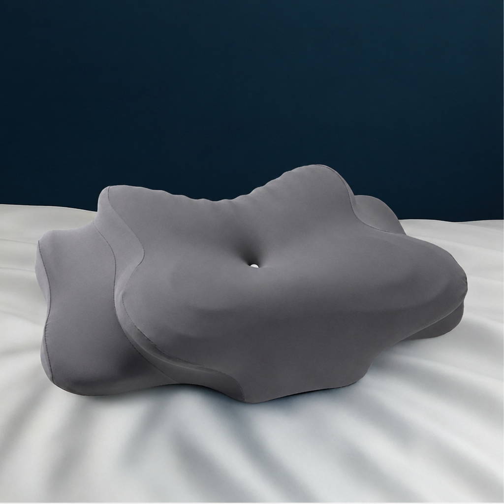 Contour Memory Foam Pillow with Center Recess and Breathable Cover for Back and Side Sleepers