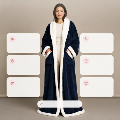 Wearable Heated Blanket with 6 Heat Settings, Hand Pockets and 4-Hour Auto Shut-Off