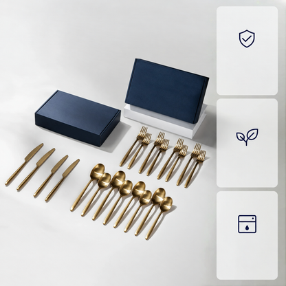Flatware Set with Weighted Handles, 18/10 Stainless Steel, Dishwasher Safe for Everyday Dining