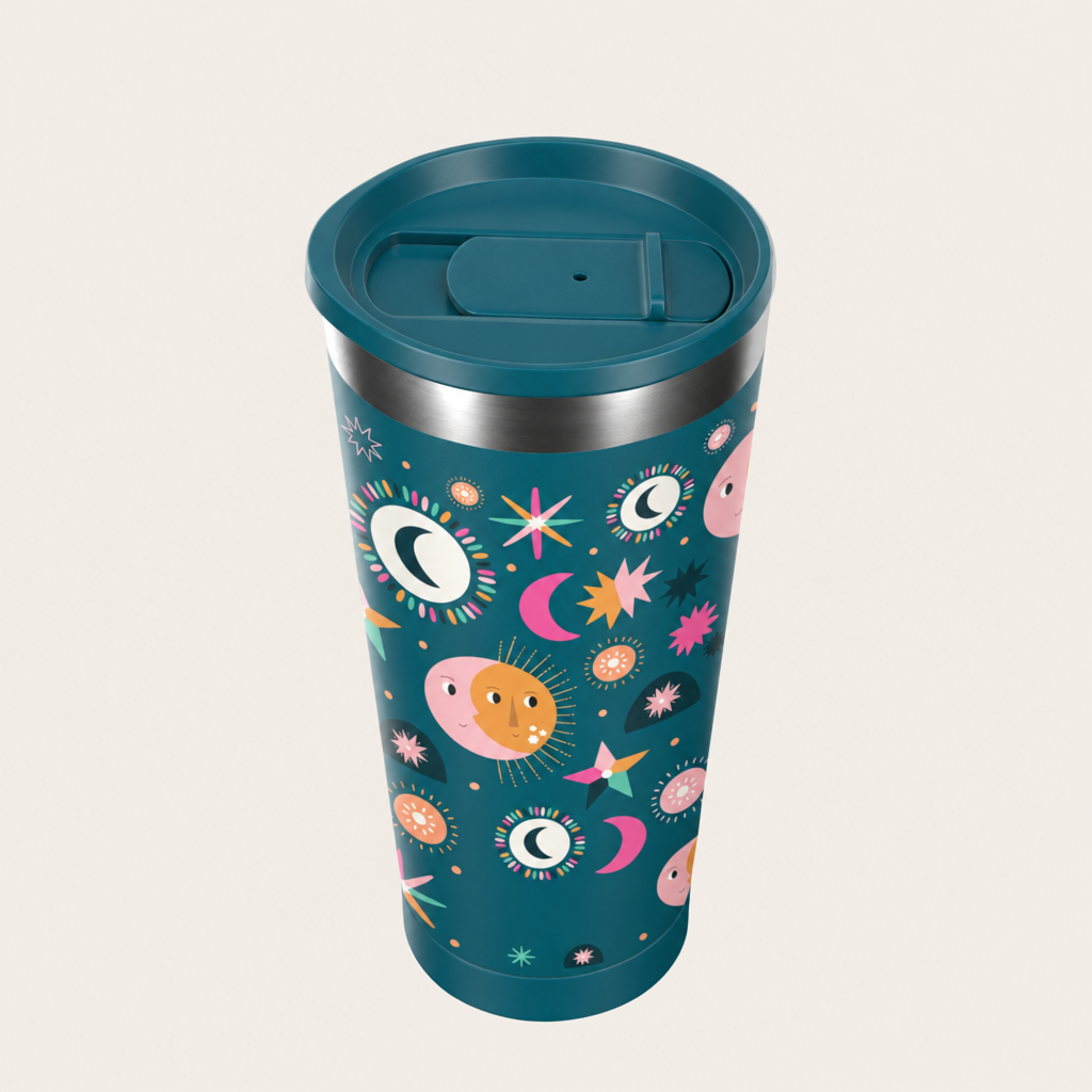 Insulated Travel Tumbler with Sip and Straw Lids, 500 mL SHO Calix for Hot and Cold Drinks