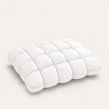 Bed Pillow with Pocket-Quilted Loft and Brushed Polyester Surface, Standard UK Pillowcase Fit
