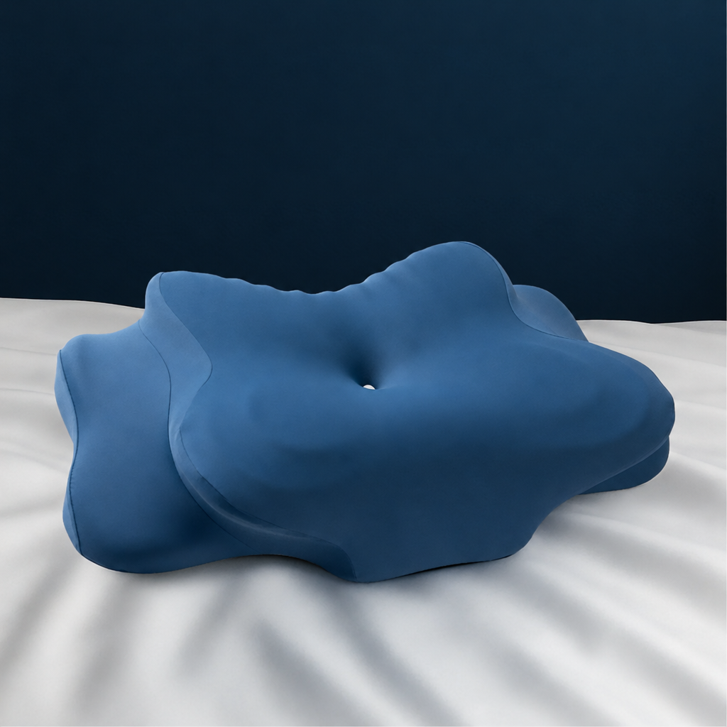 Contour Memory Foam Pillow with Center Recess and Breathable Cover for Back and Side Sleepers