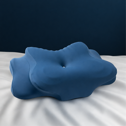 Contour Memory Foam Pillow with Center Recess and Breathable Cover for Back and Side Sleepers