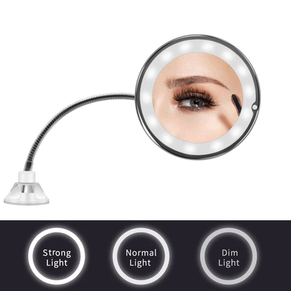 10X Magnifying Mirror LED Lighted Flexible Gooseneck Vanity for Close Up Makeup Fall 2025 Gift