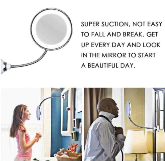 10X Magnifying Mirror LED Lighted Flexible Gooseneck Vanity for Close Up Makeup Fall 2025 Gift