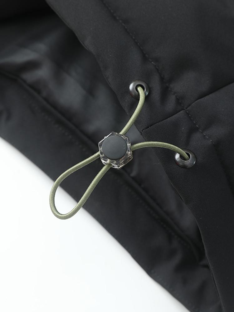 Lightweight Men's Puffer Jacket - High Collar, Polyester