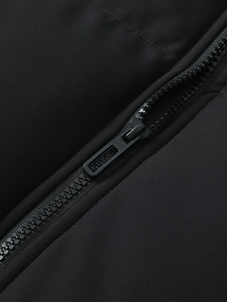 Lightweight Men's Puffer Jacket - High Collar, Polyester