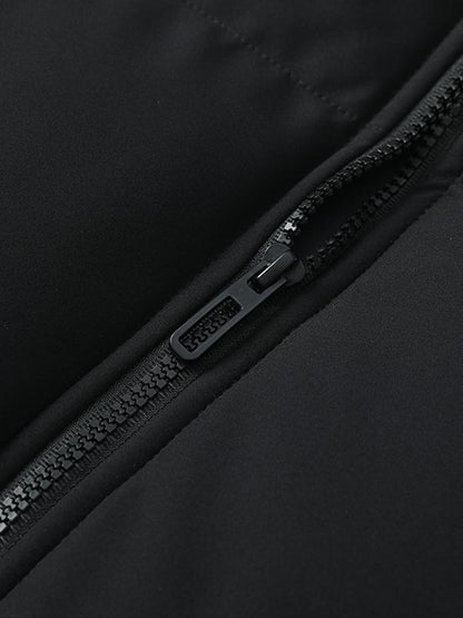 Lightweight Men's Puffer Jacket - High Collar, Polyester