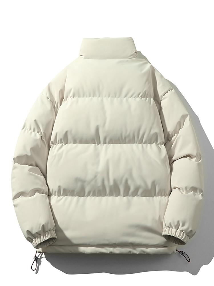 Lightweight Men's Puffer Jacket - High Collar, Polyester
